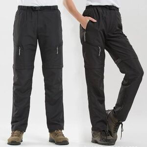 Unisex Black Outdoor quic dry hiking detachable pants.